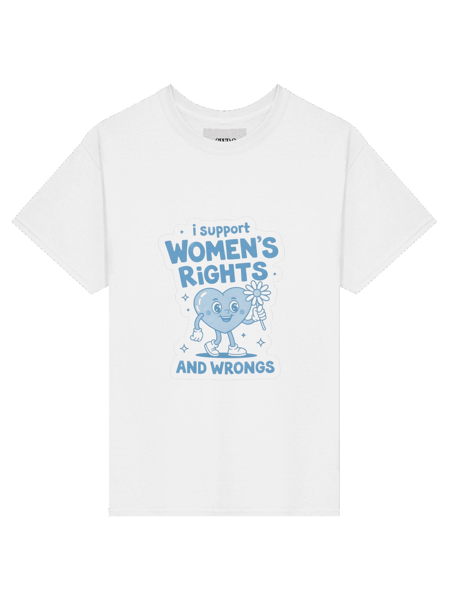I support women's rights and wrongs BLUE HEART SHIRT product image (1)