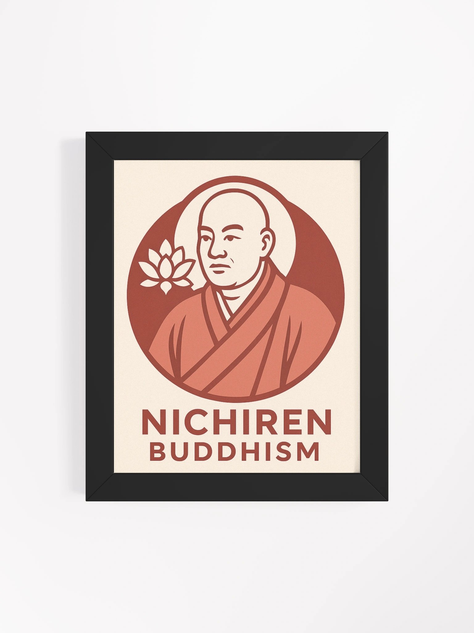 Nichiren Buddhism Framed Poster – Sacred Minimalist Portrait for Devotees product image (4)