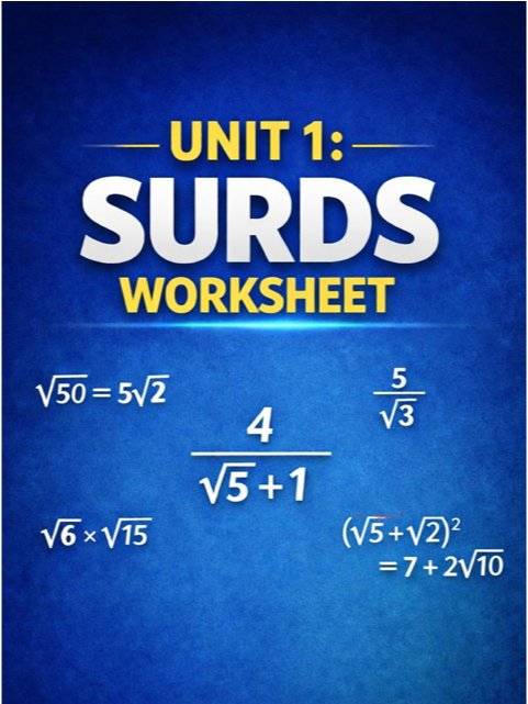 QCAA Maths Methods — Unit 1: Surds Worksheet product image (1)