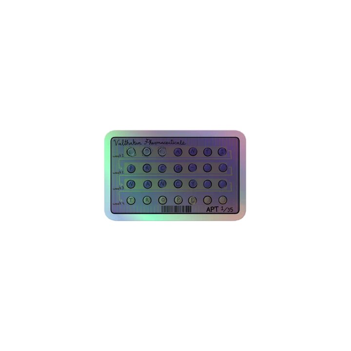 Holographic Anti-Pregnancy Trope Birth Control Sticker product image (1)