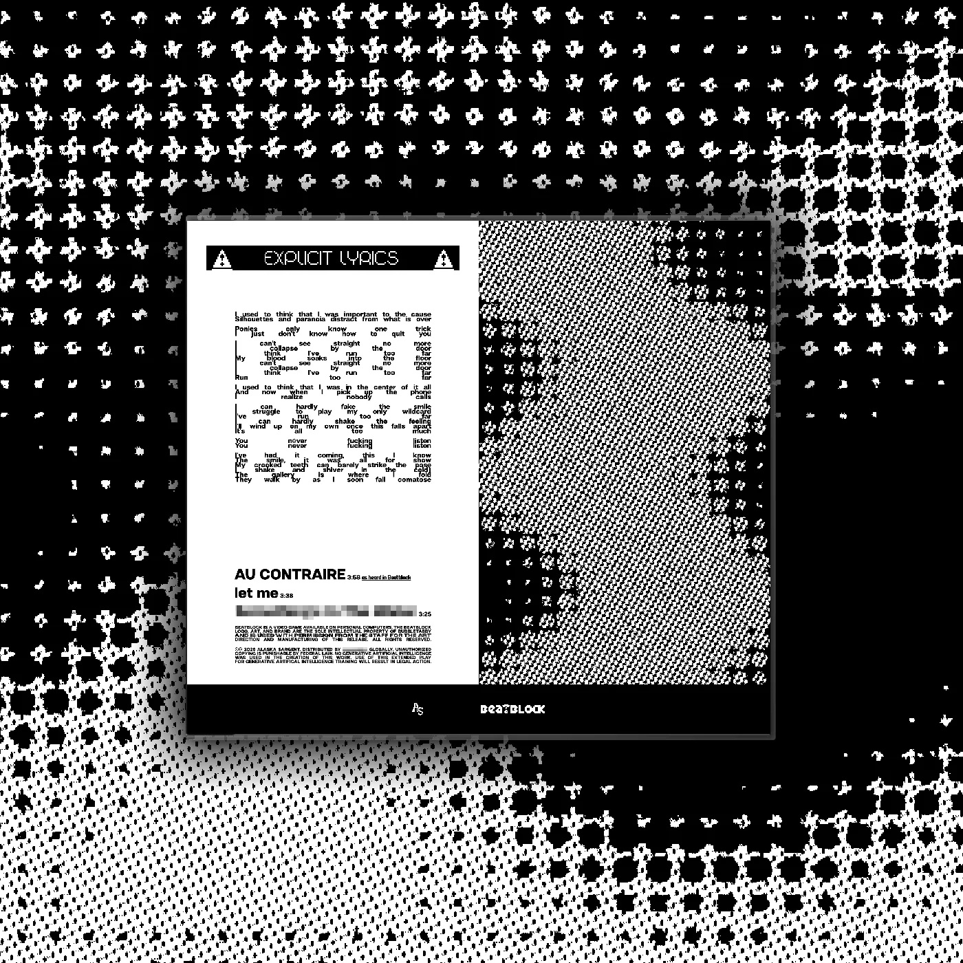 Alaska Sargent ✖ Beatblock - Limited Edition AU CONTRAIRE Single Compact Disc product image (2)