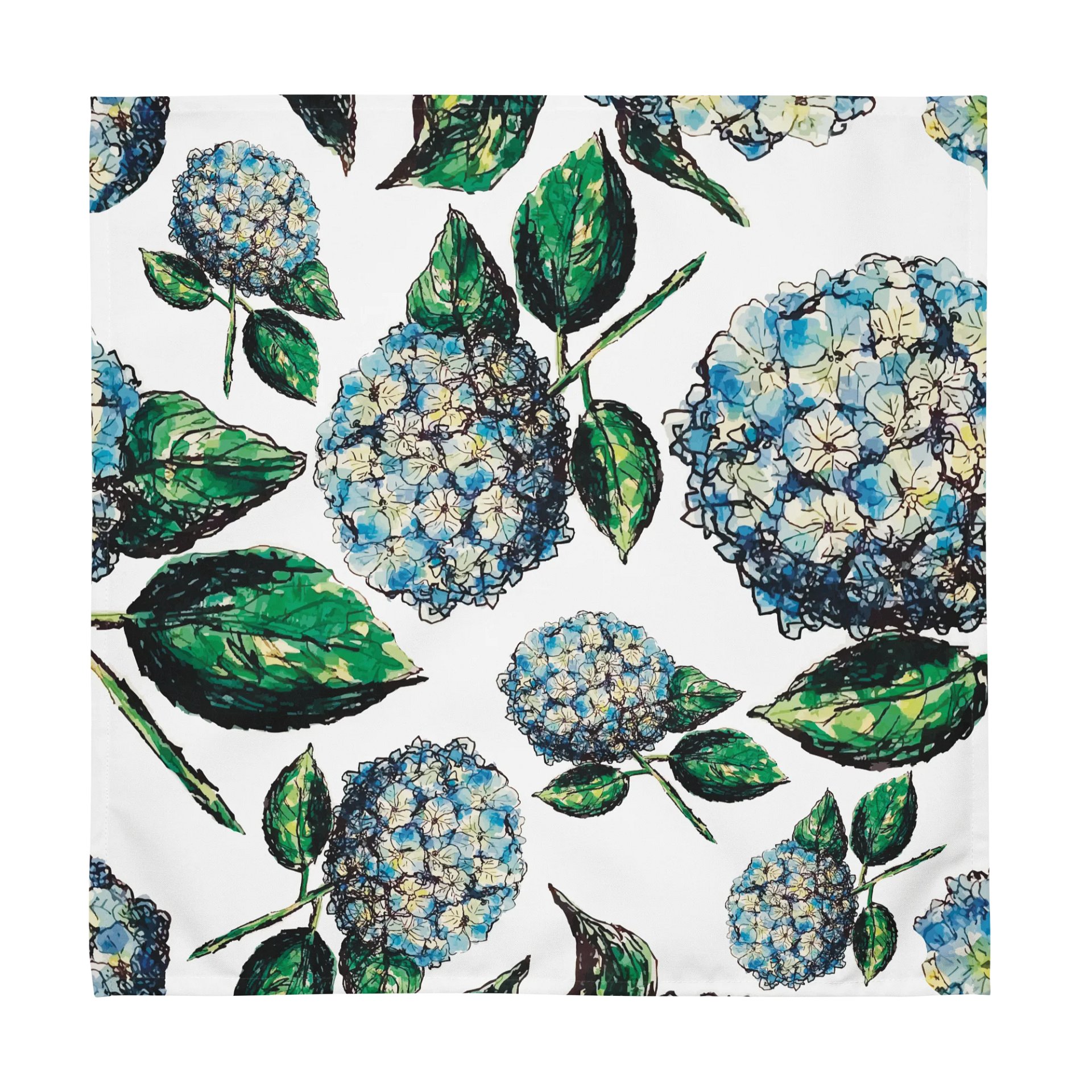 🌸 Hydrangea Blooms | Set of 4 Cloth Napkins | Monique Faella Designs™ | Coastal Floral Table Linens | product image (6)