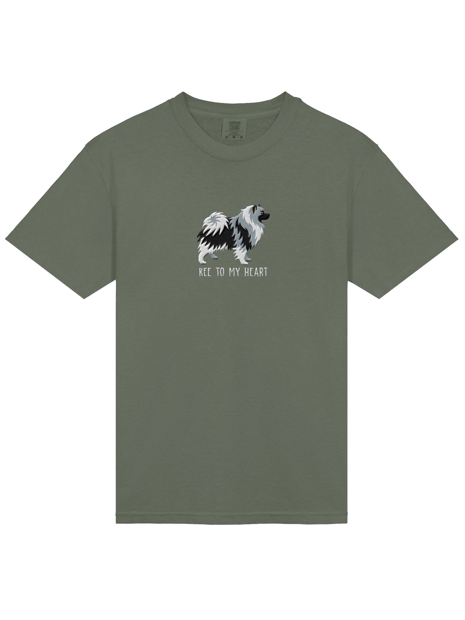 Kee to My Heart T-Shirt(Embroidered) of a Keeshond(Black & White) product image (6)