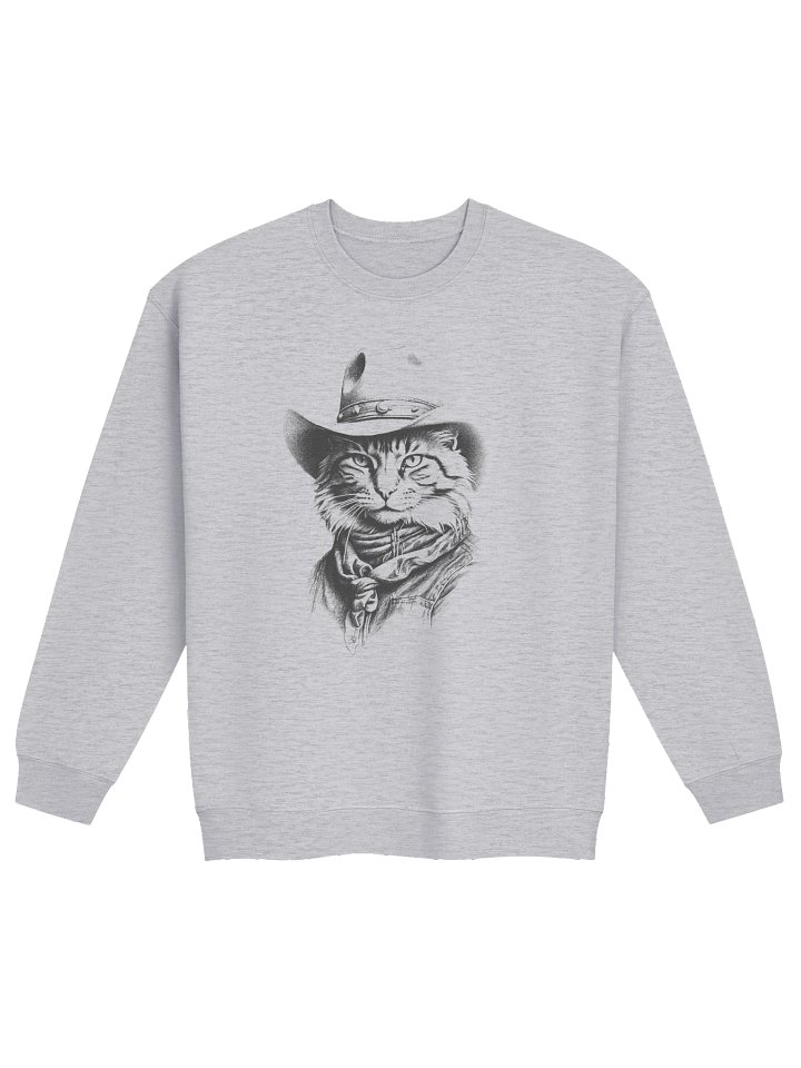 Funny Cowboy Cat Sweatshirt, Vintage Western Cat Crewneck, Cute Cat Lover Gift, Aesthetic Graphic Sweatshirt Unisex product image (1)