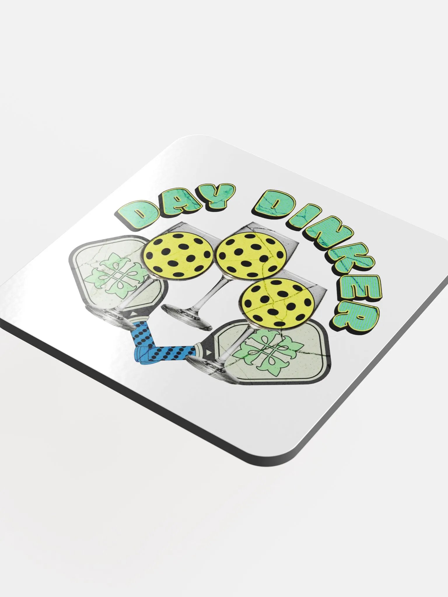 Day Dinker Pickleball Wine Coaster Set product image (1)