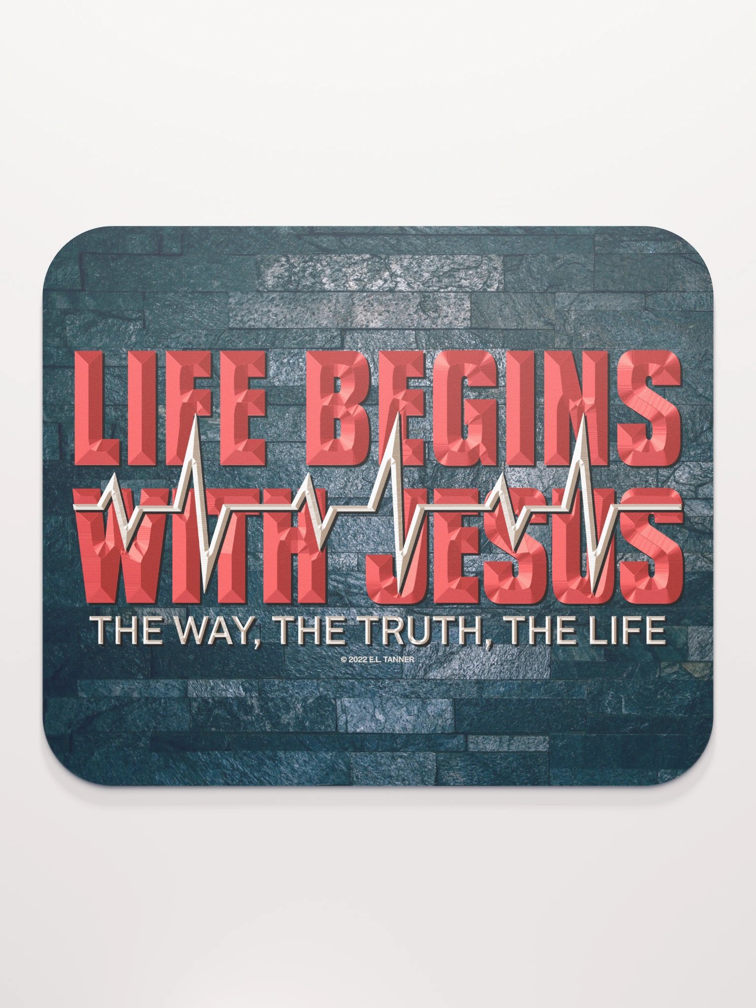 Life begins With Jesus, Blk Mouse Pad BV product image (2)