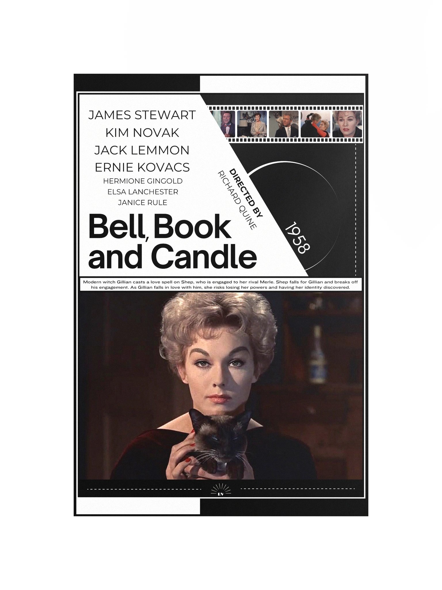 Bell, Book and Candle with James Stewart and Kim Novak 1958 | Movie Poster | 12x18 Wall Art product image (4)