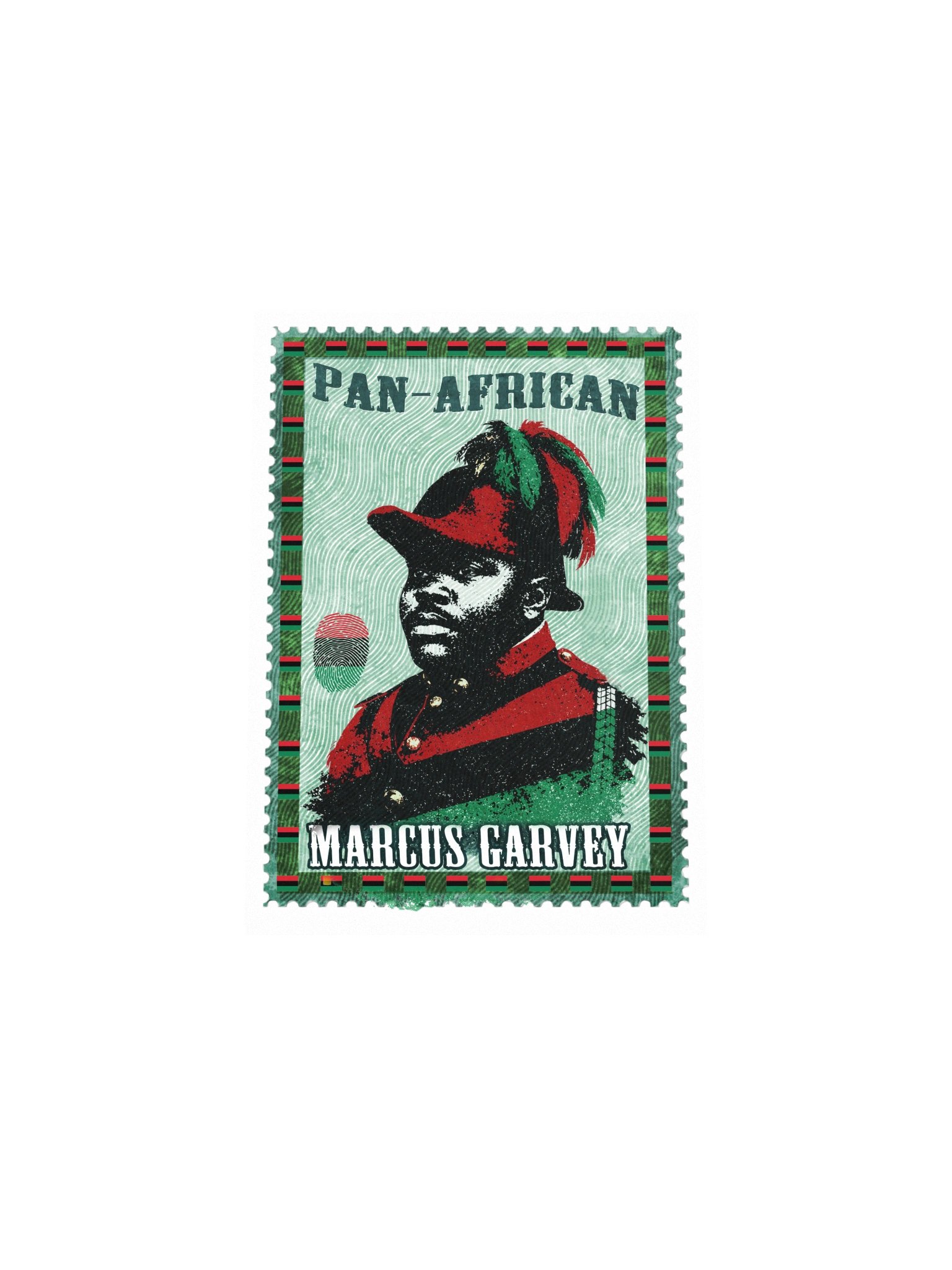 Marcus Garvey Poster – Vintage Postage Stamp Pan-African Art product image (6)