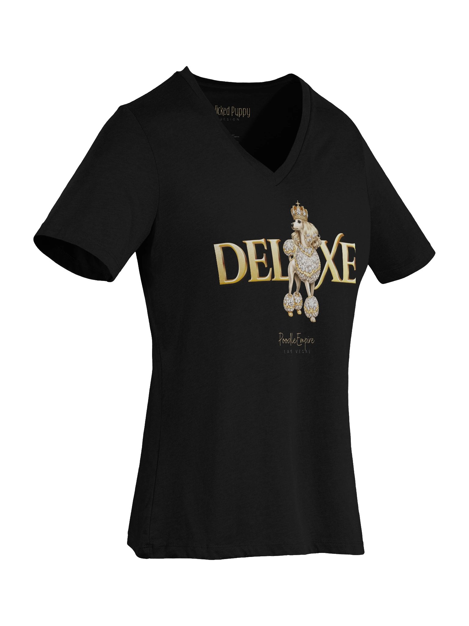 Deluxe White Poodle V-Neck Tee | Poodle Empire product image (5)