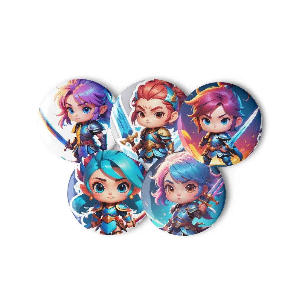 Chibi Warrior Set A - Pin Button Collection product image (7)