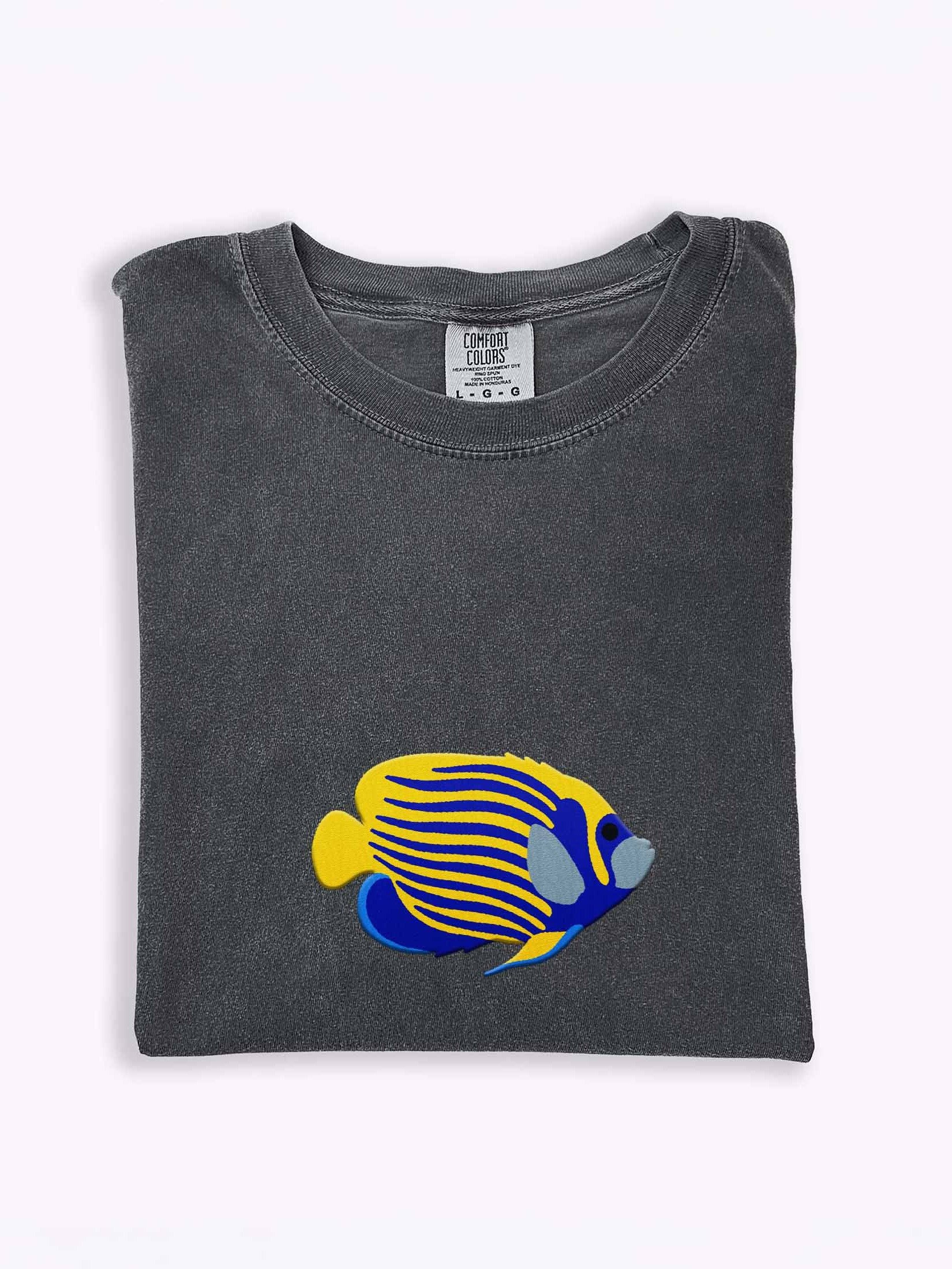 Emperor Angelfish Embroidered Shirt | Pomacanthus imperator Reef Fish Tee | Saltwater Aquarium Apparel product image (1)