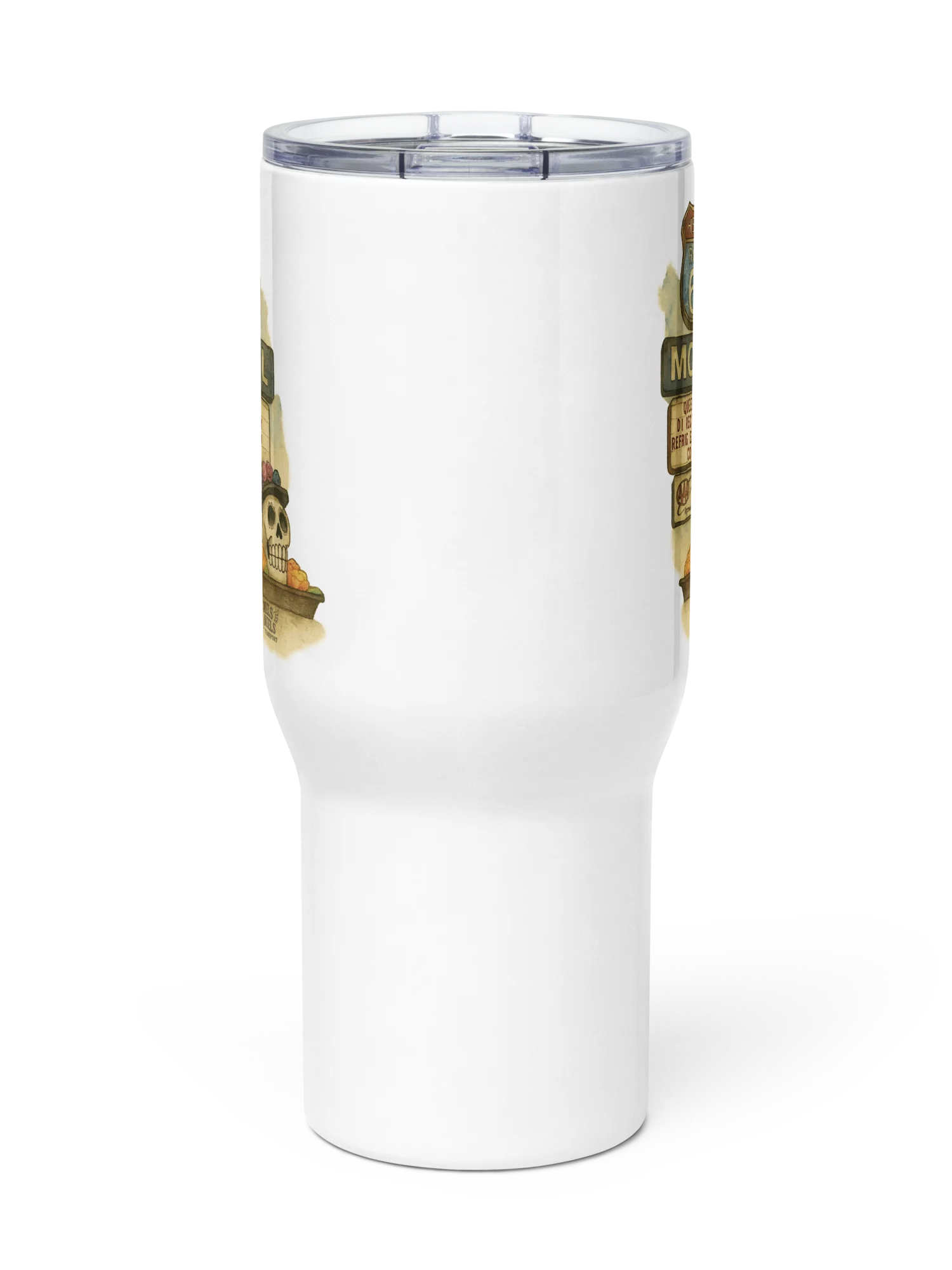 Route 66 Day of the Dead Travel Mug – Mel’s Angels Motel Skull Día de los Muertos Tumbler product image (6)