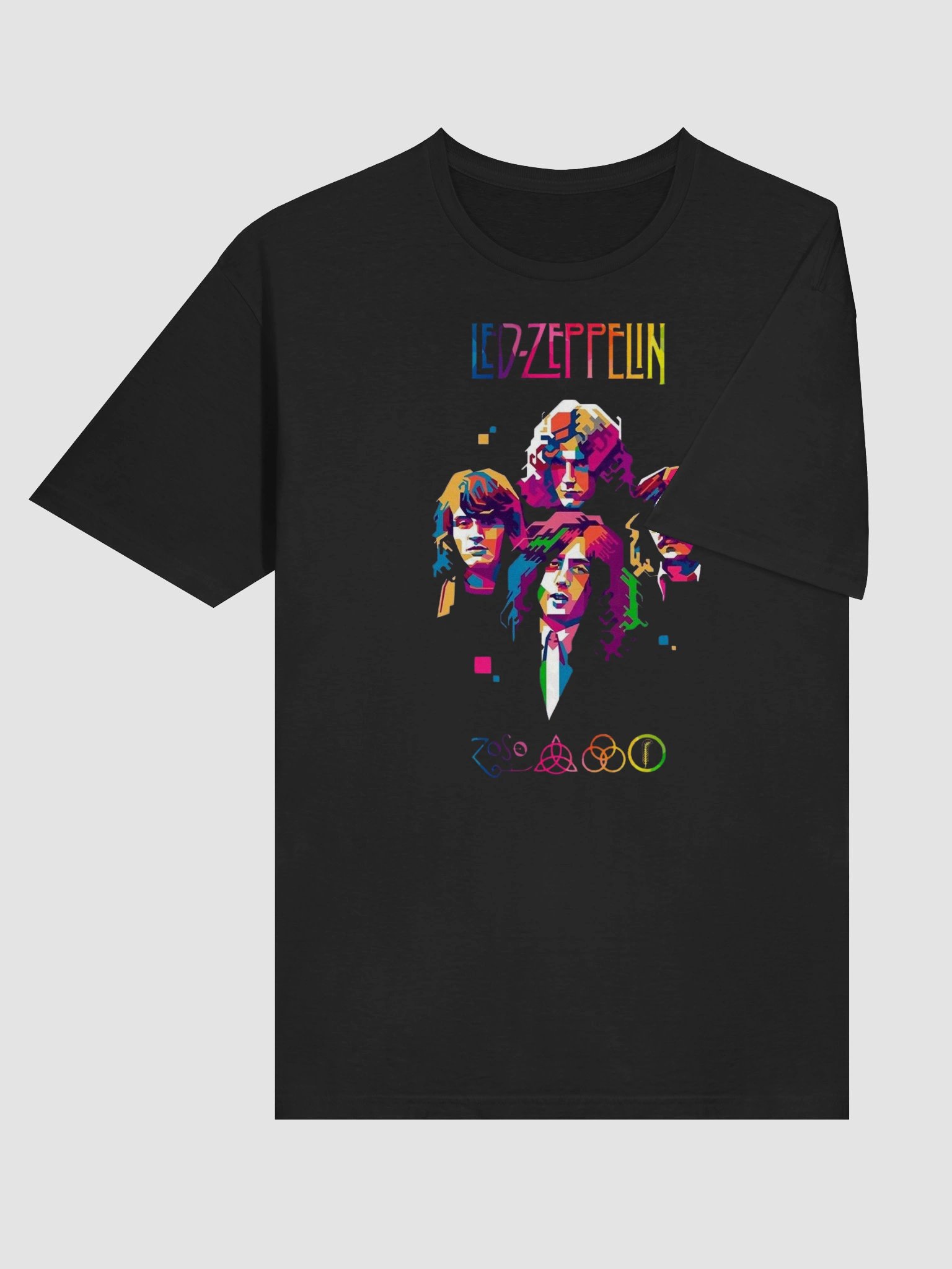 Led Zeppelin T-Shirt WPAP Pop Art Four Members Portrait | Jimmy Page Robert Plant Classic Rock Graphic Tee | 70s Hard Rock Collector Shirt product image (5)
