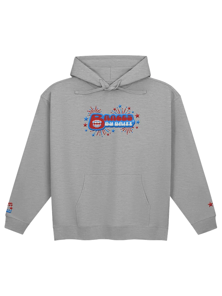 Braces By Britt® PATRIOTIC SIGNATURE HOODIE - Heather Grey product image (2)