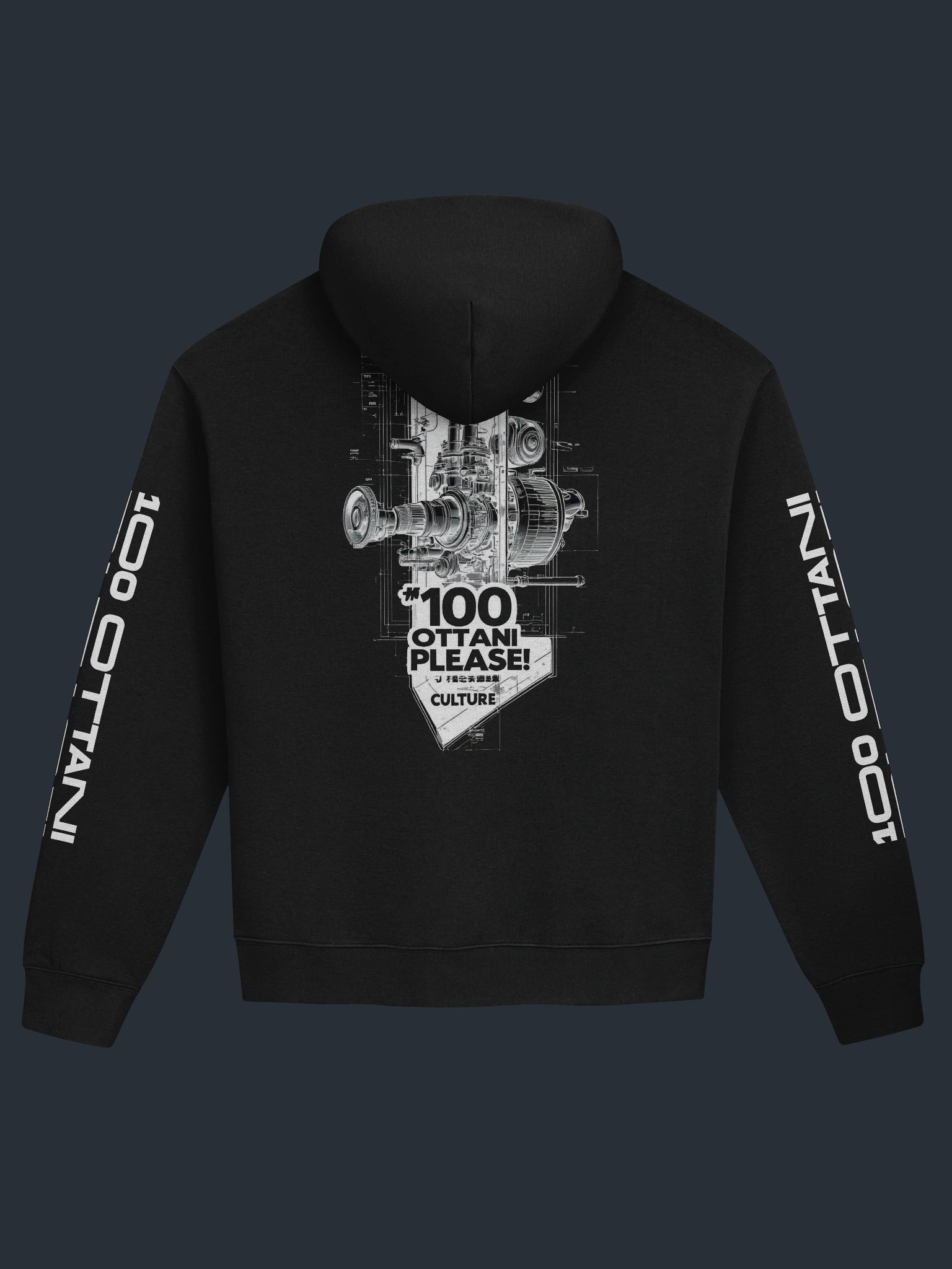 100 Ottani Please!™ Premium Oversized Racing Streetwear Hoodie | Dead Signal Edition product image (1)