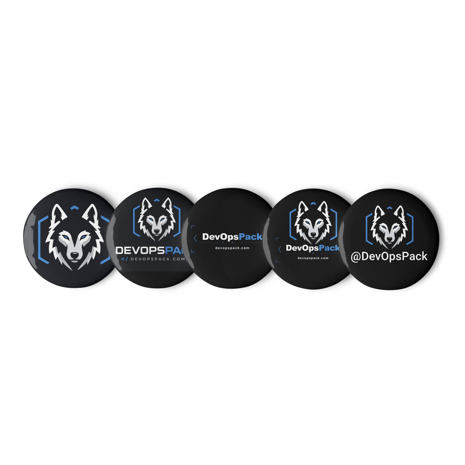 Blue Wolf Emblem Pin Button Set product image (1)