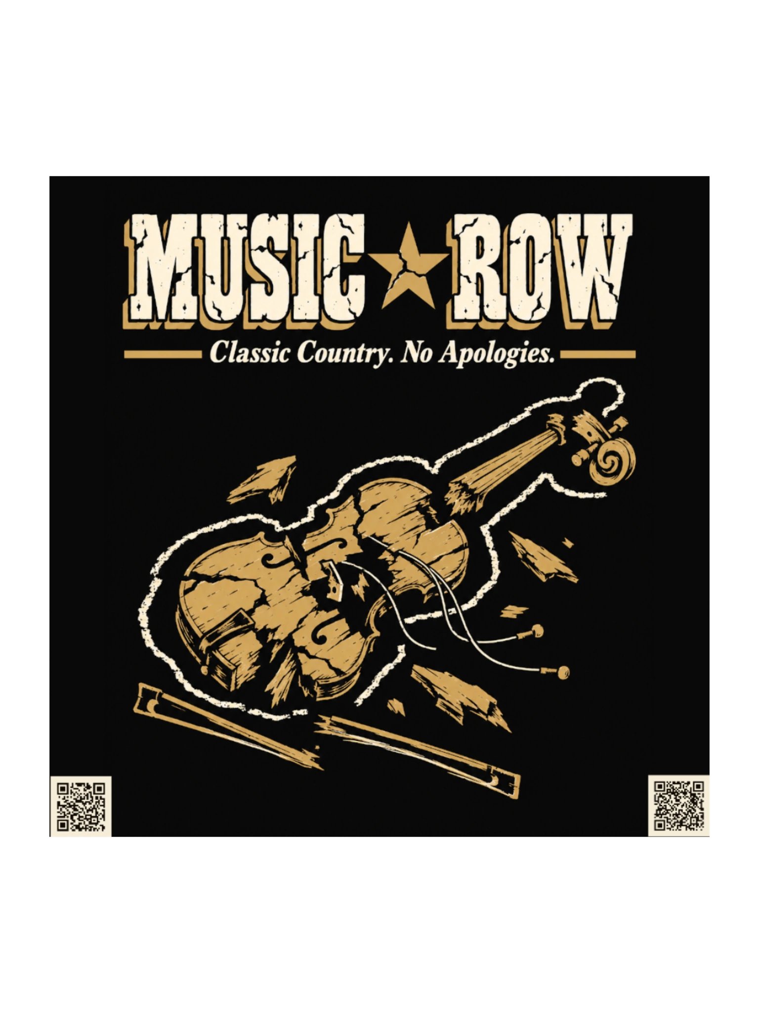 Music Row Busted Fiddle Sticker - Drop 005 product image (1)