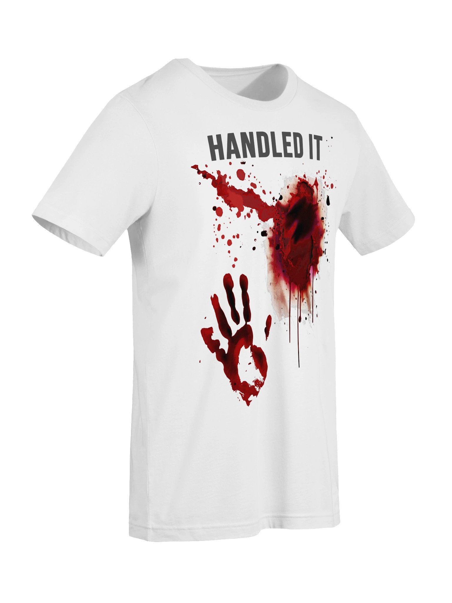 Handled It Bloody Shirt Blood Splatter Zombie Handprint Gore Horror product image (2)