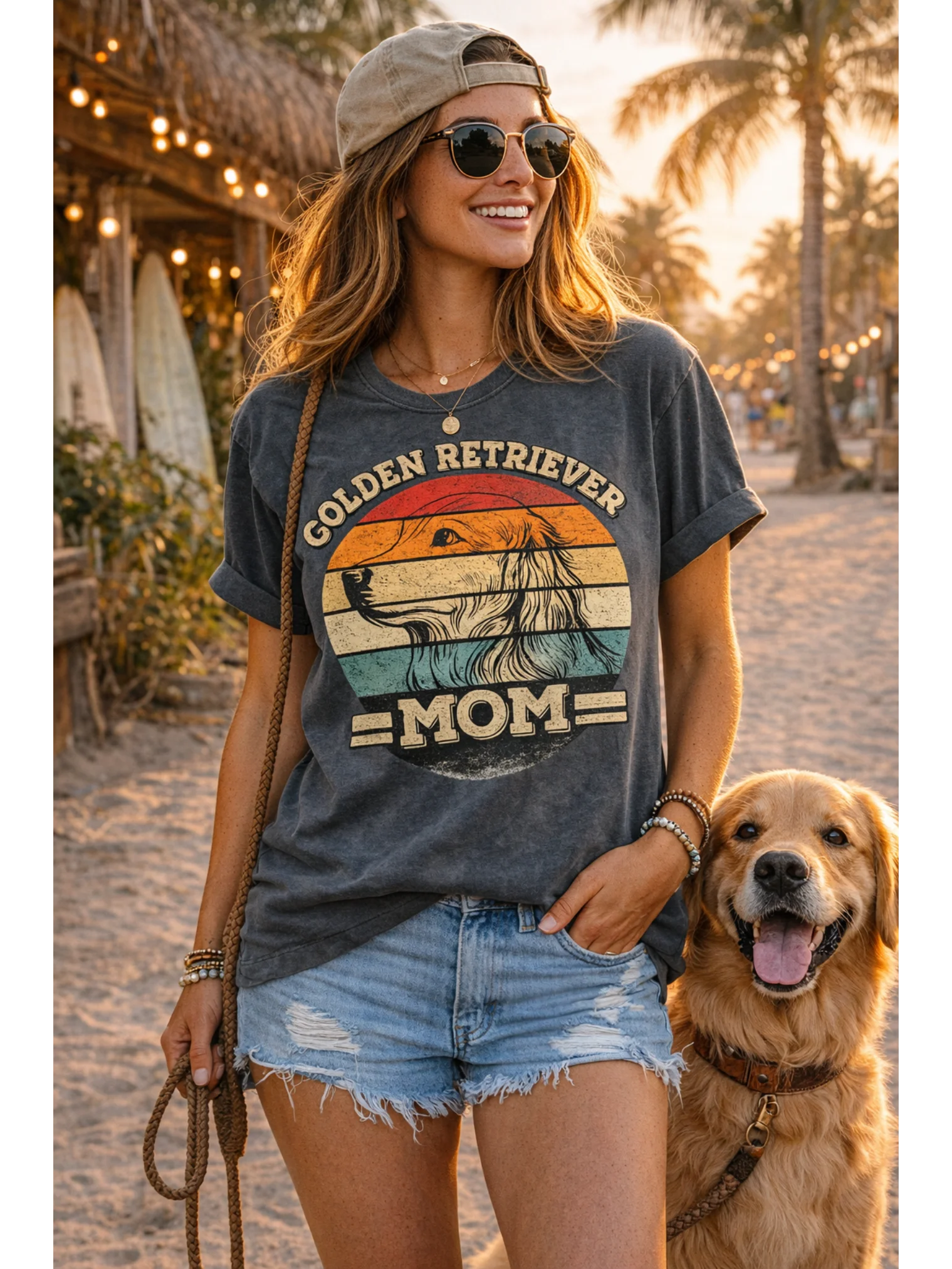 Golden Retriever Mom Comfort Colors Shirt – Vintage Dog Mom Golden Retriever T-Shirt product image (1)