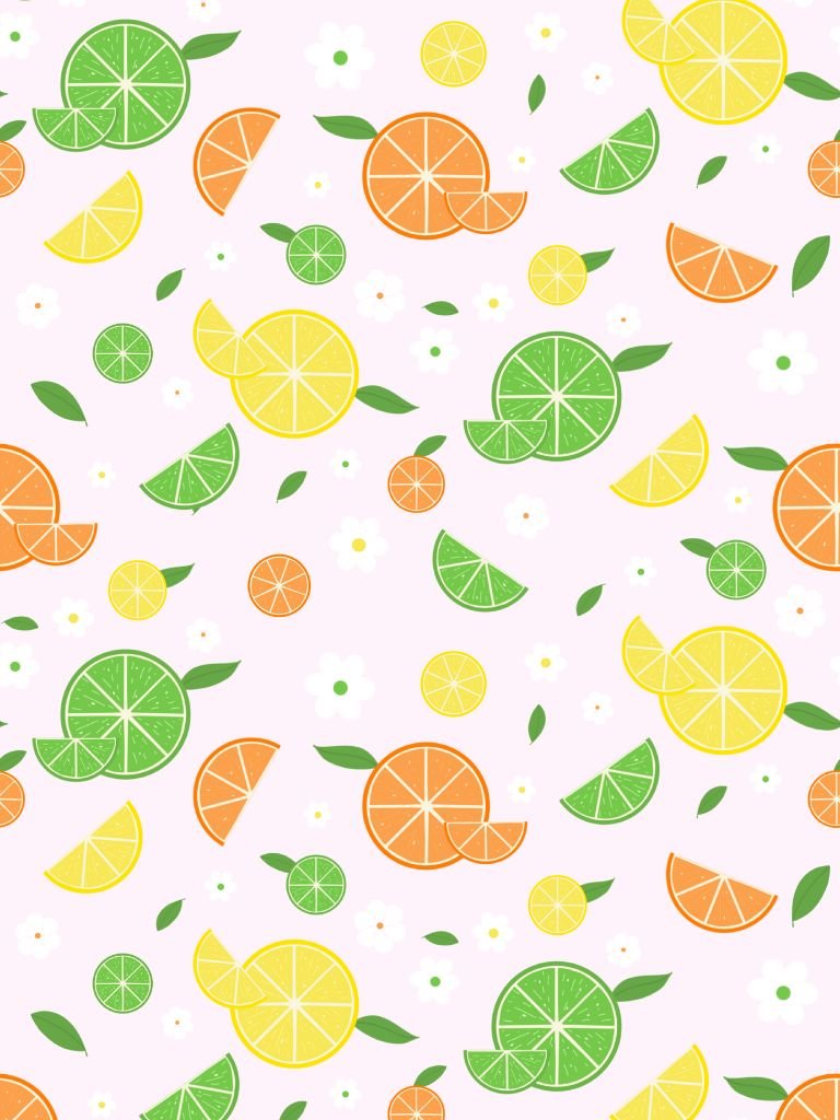 Citrus Joy Pattern Digital Insert for Clear Kindle Cover product image (1)