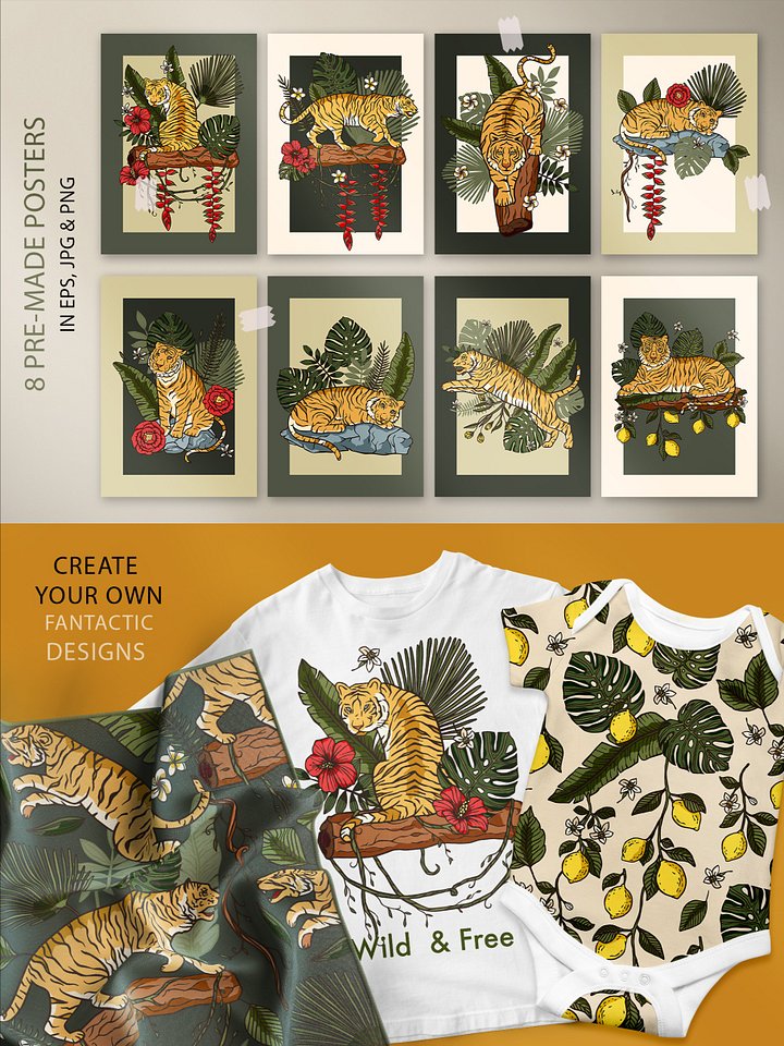 Jungle Tiger. Graphic bundle. product image (2)