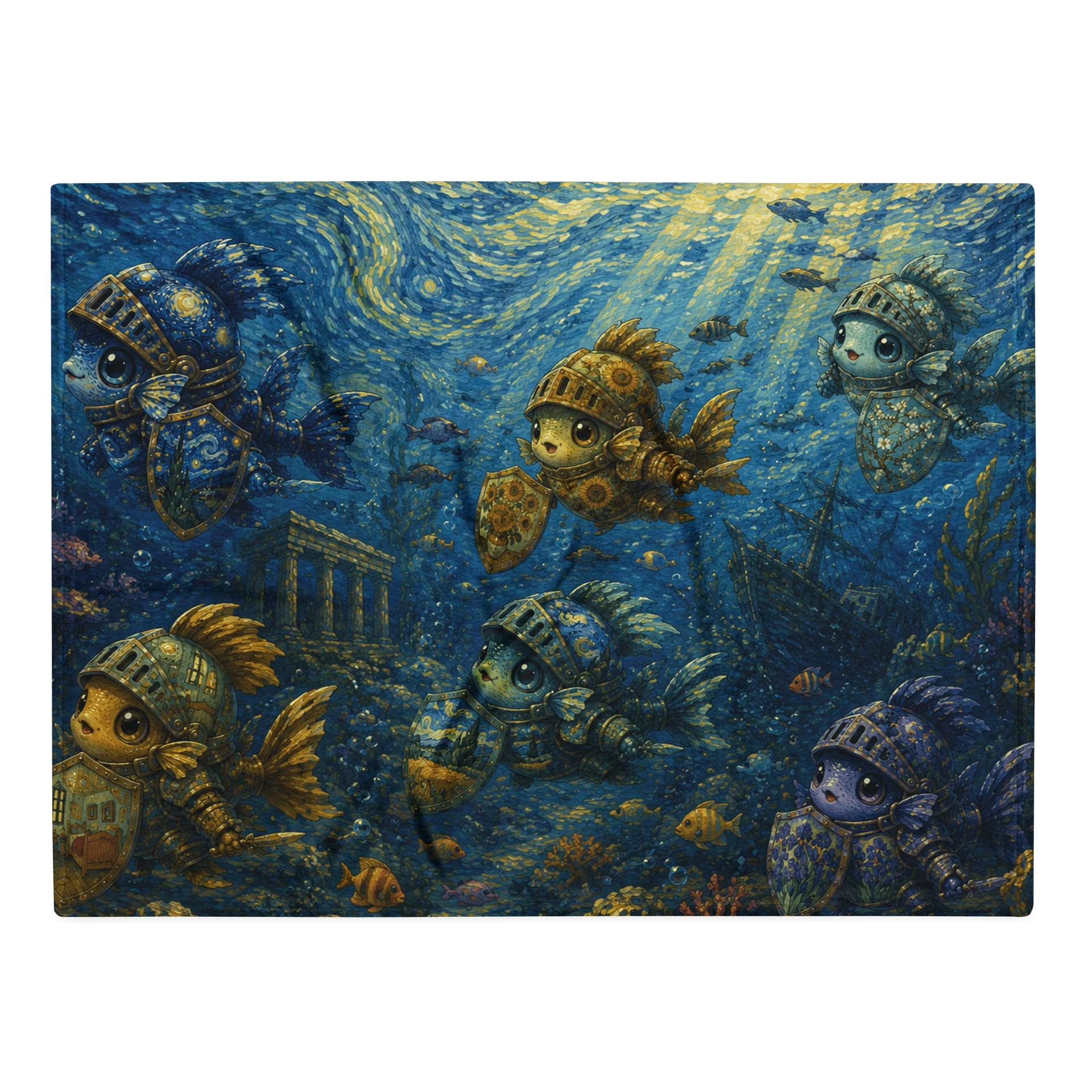 Van Gogh Fishies Throw Blanket product image (2)