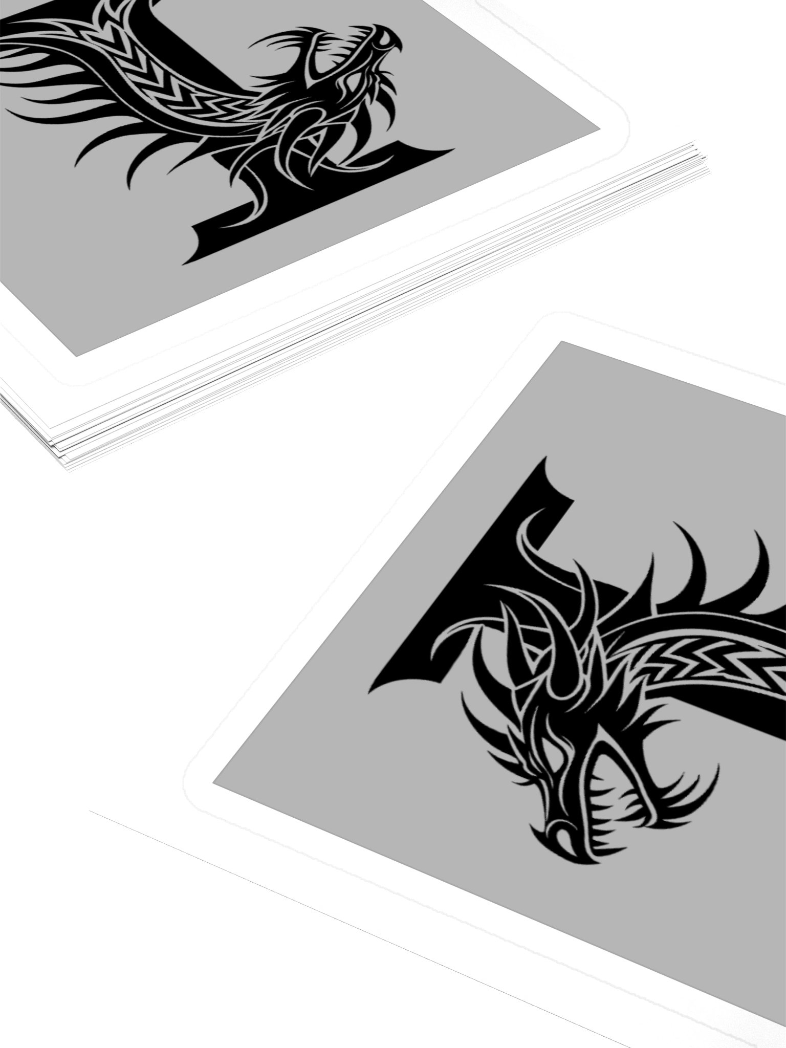Dragon Letter I Sticker — Monogram Initial I with Fierce Dragon Silhouette product image (4)