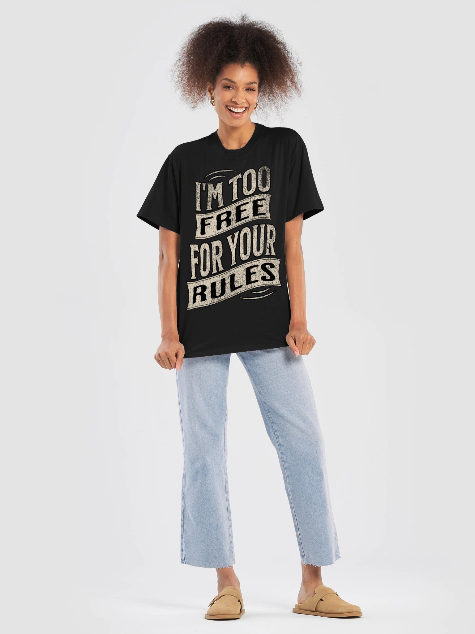 I'M TOO FREE FOR YOUR RULES — Oversized Tee product image (1)