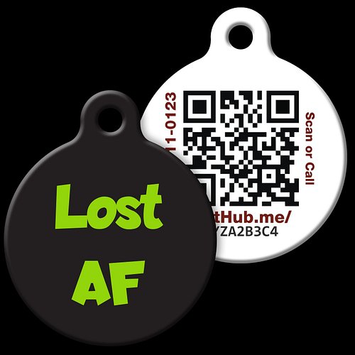 Check out QR ID Pet Tag - Lost AF For the pet with zero chill about staying put. The PetHub QR Pet ID Tag – Lost AF pairs sas...