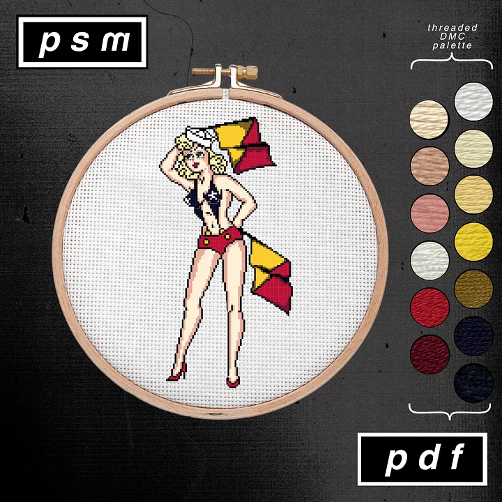 Sailor Jerry Man Overboard Sailor Pin Up Pattern product image (1)