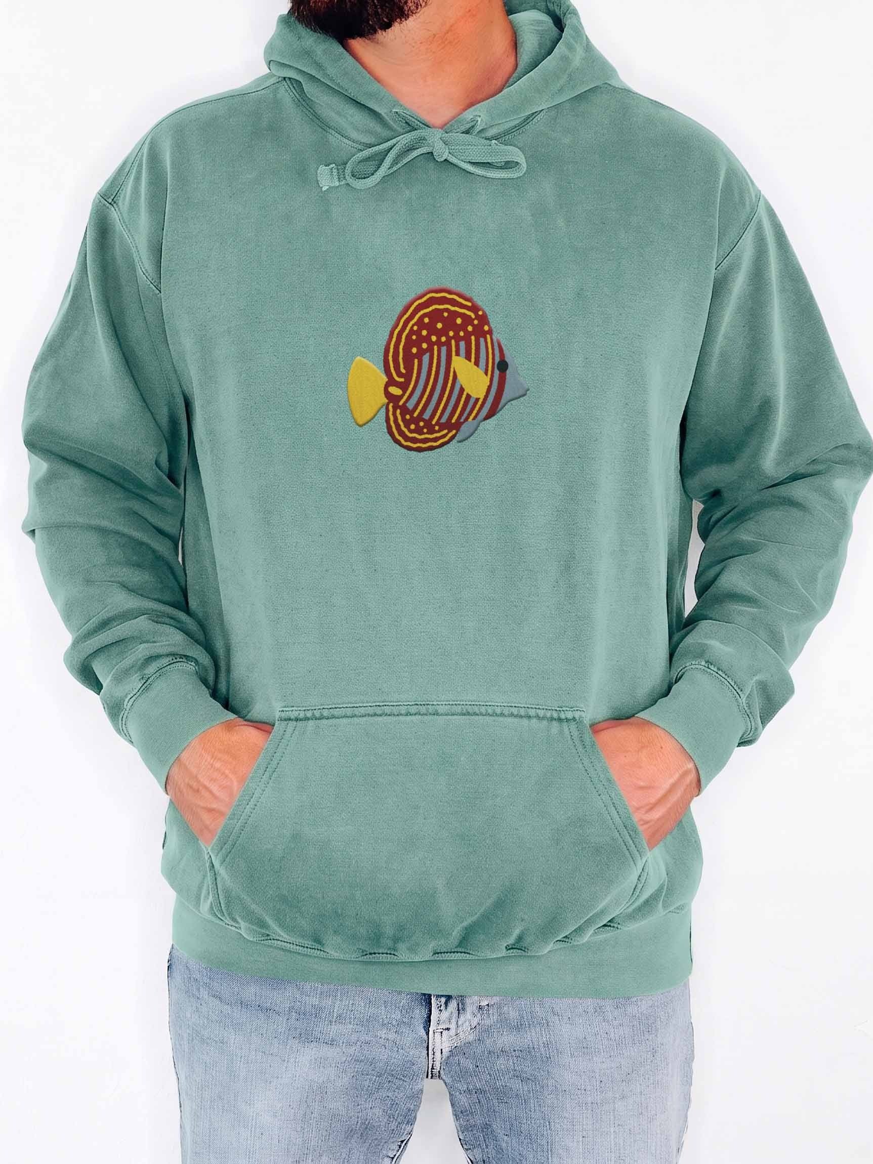 Sailfin Tang Embroidered Hoodie | Saltwater Reef Aquarium Fish & Ocean Lover Apparel product image (2)