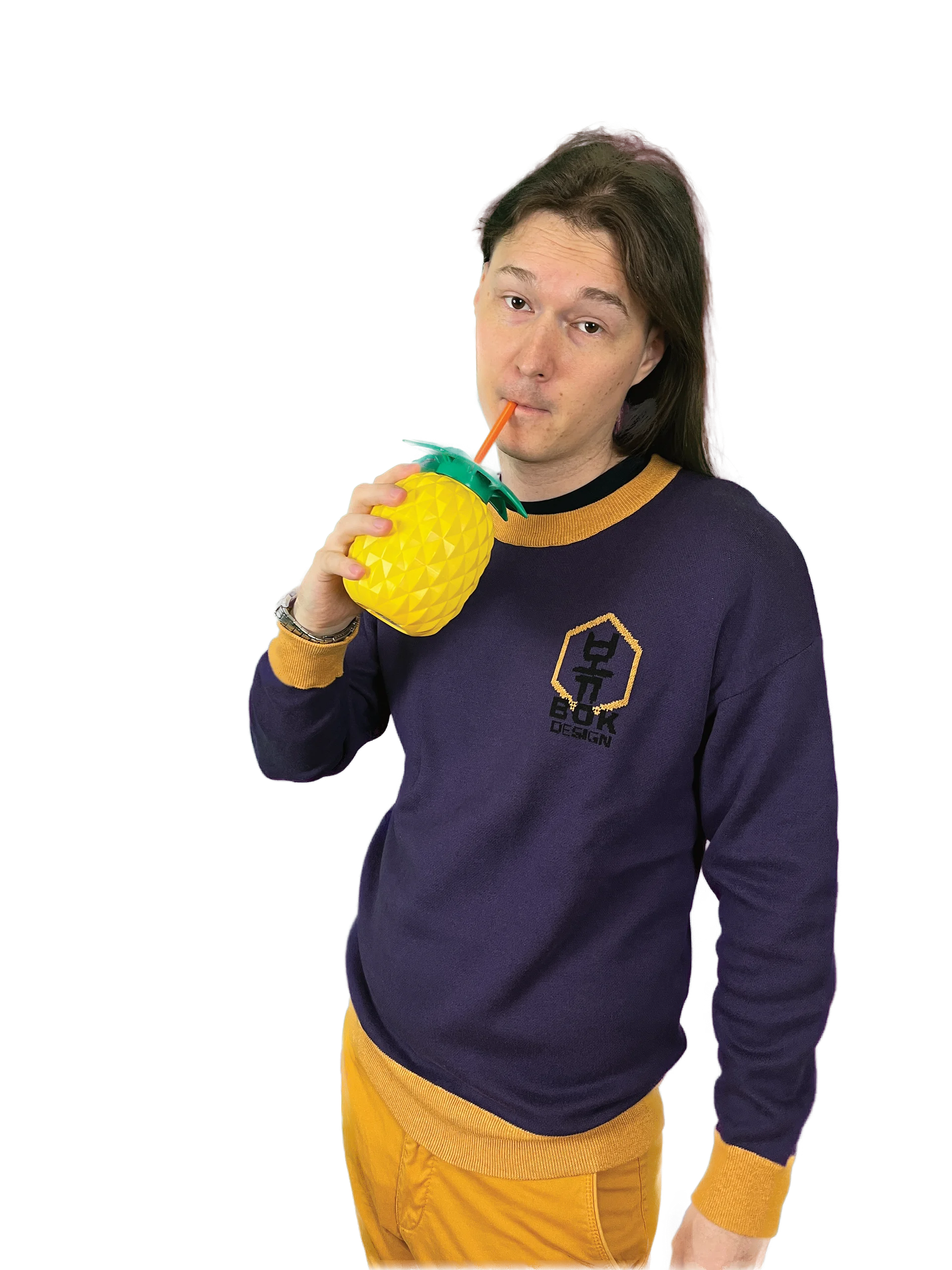 Sweatbok bokshirt //jacquard-knitted crewneck\\ royal mustard product image (2)