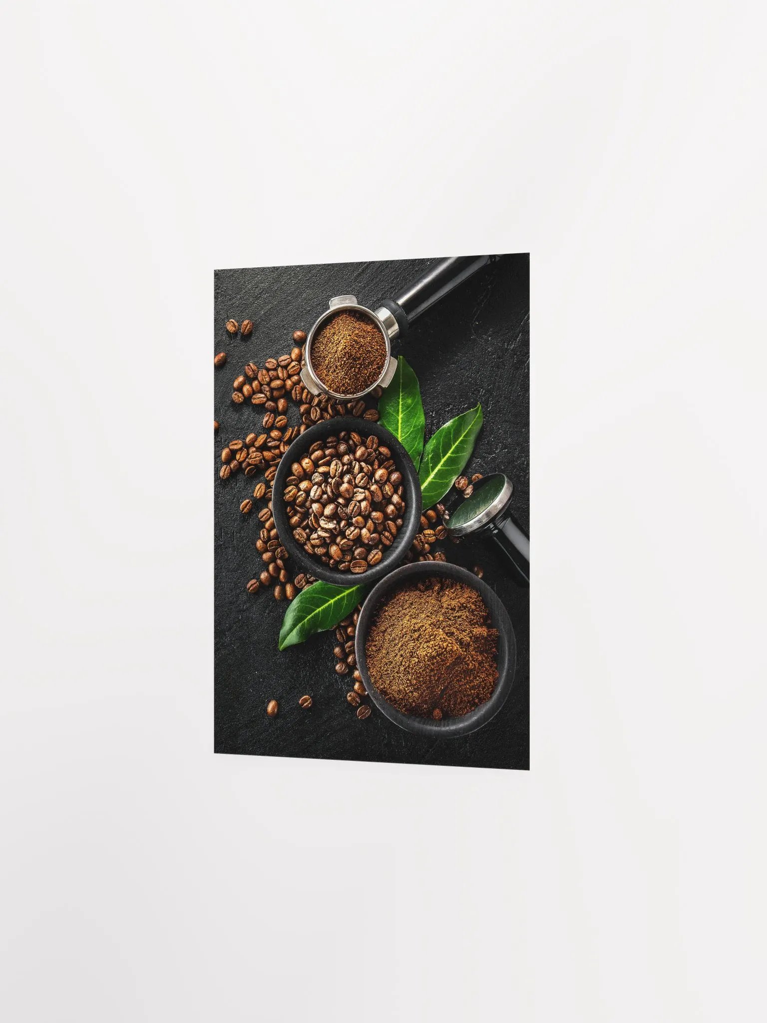 Coffee cups and beans — Photo paper glossy poster. Kitchen decor, coffee poster, coffee print, coffee photo, kitchen wall art product image (7)
