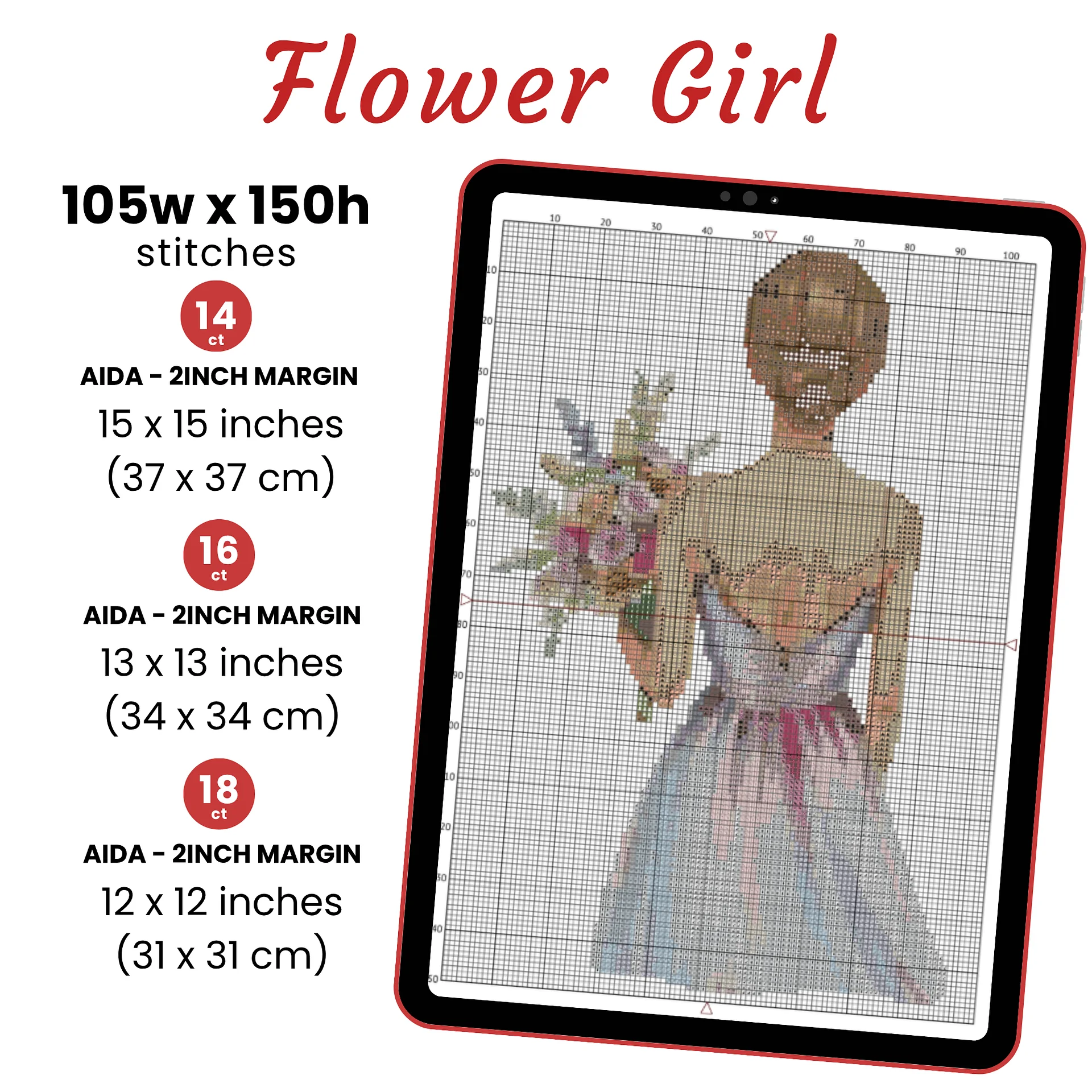 Flower Girls Bundle Cross Stitch Pattern product image (3)