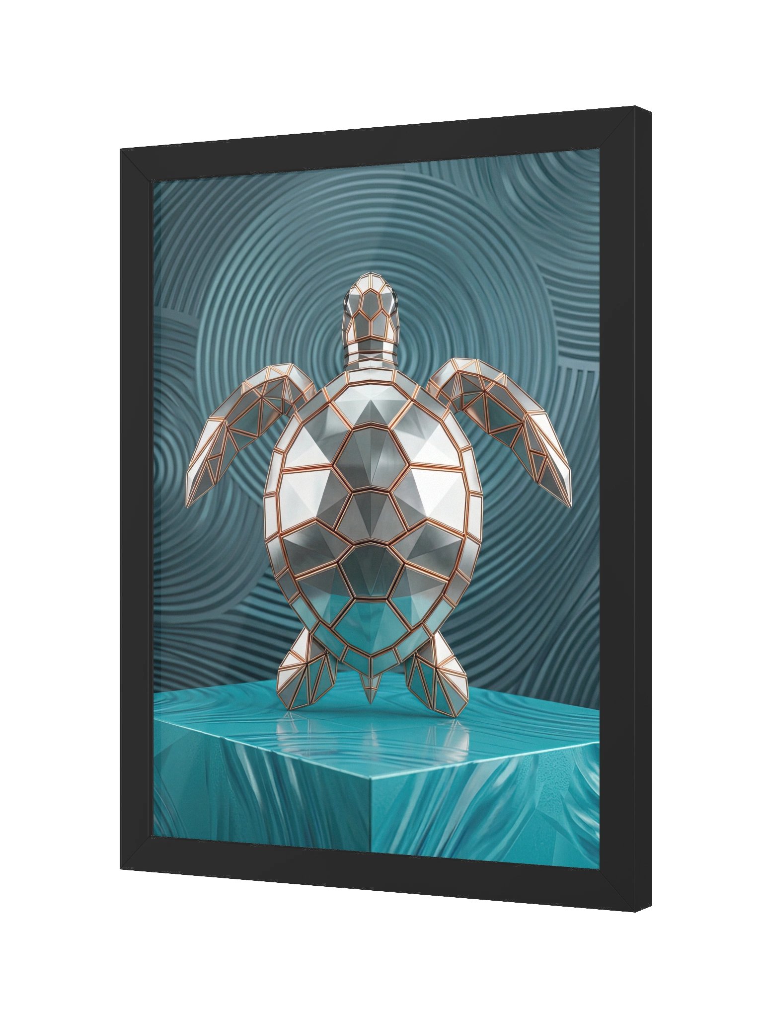 Geometric Turtle Framed Poster - Neo-Deco Luxury Wall Art product image (2)