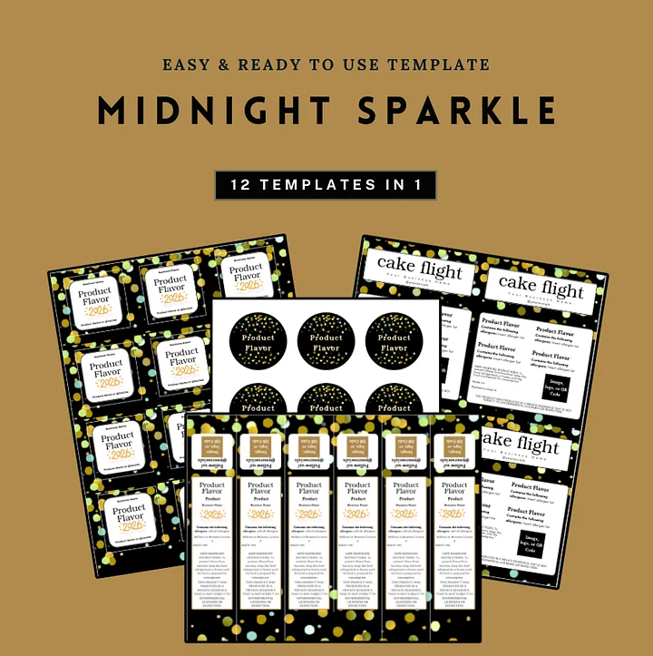 Midnight Sparkle Label Template product image (1)