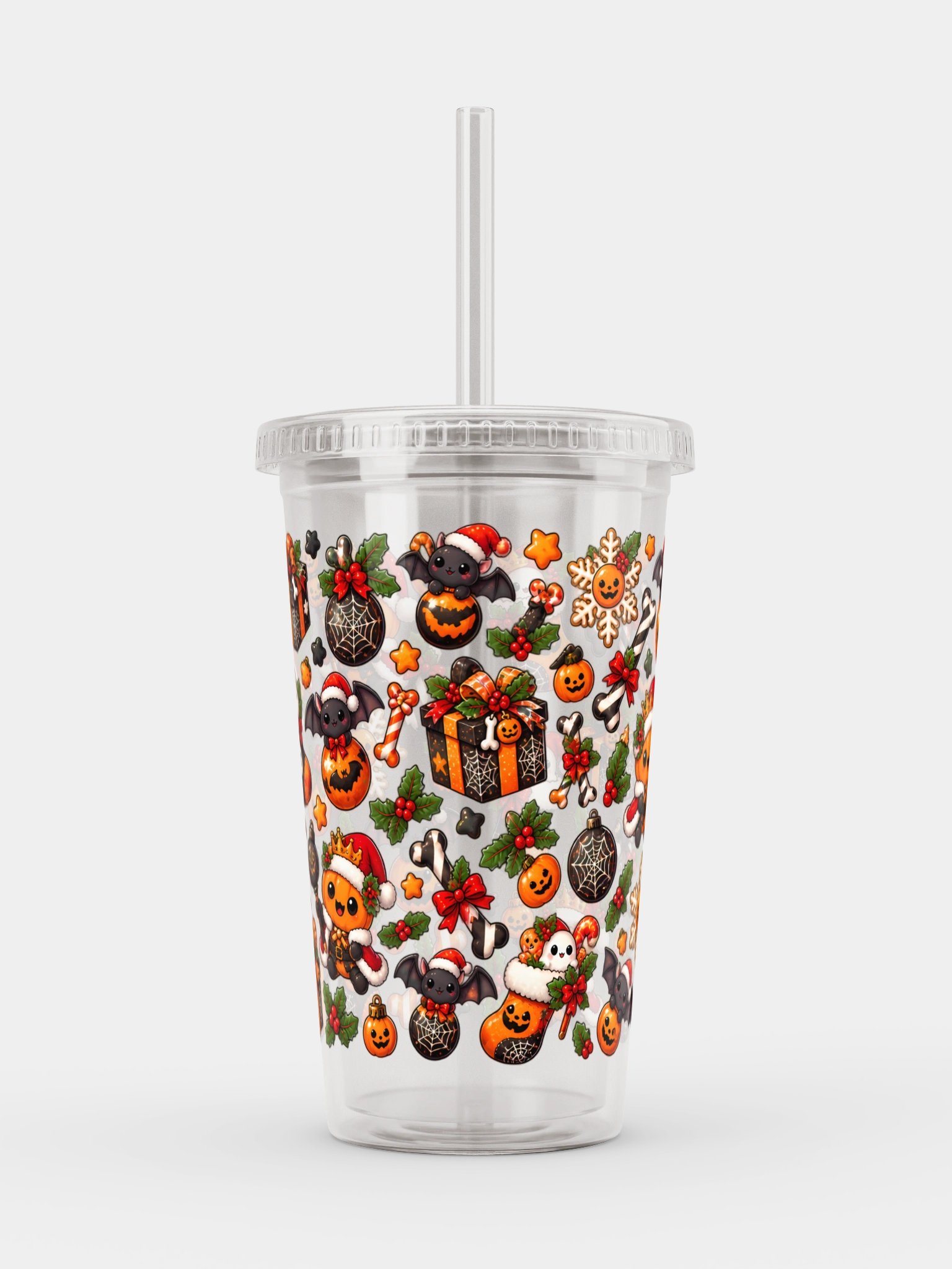 Nightmare Before Christmas Vibes Clear Dual Wall Tumbler 16 Oz (473 ml) product image (1)