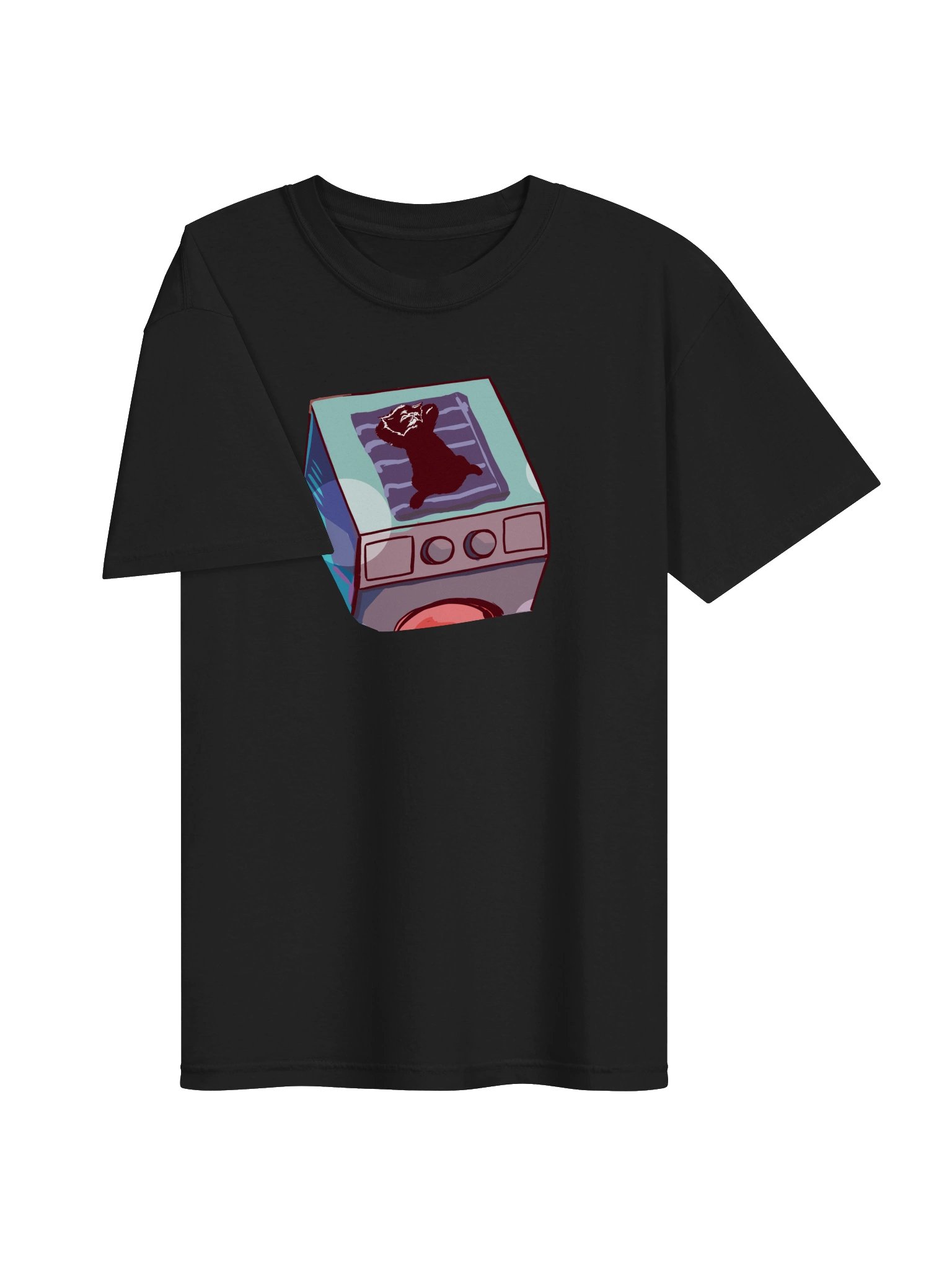 Sleepy Cat On Washing Mashine T-Shirt product image (8)