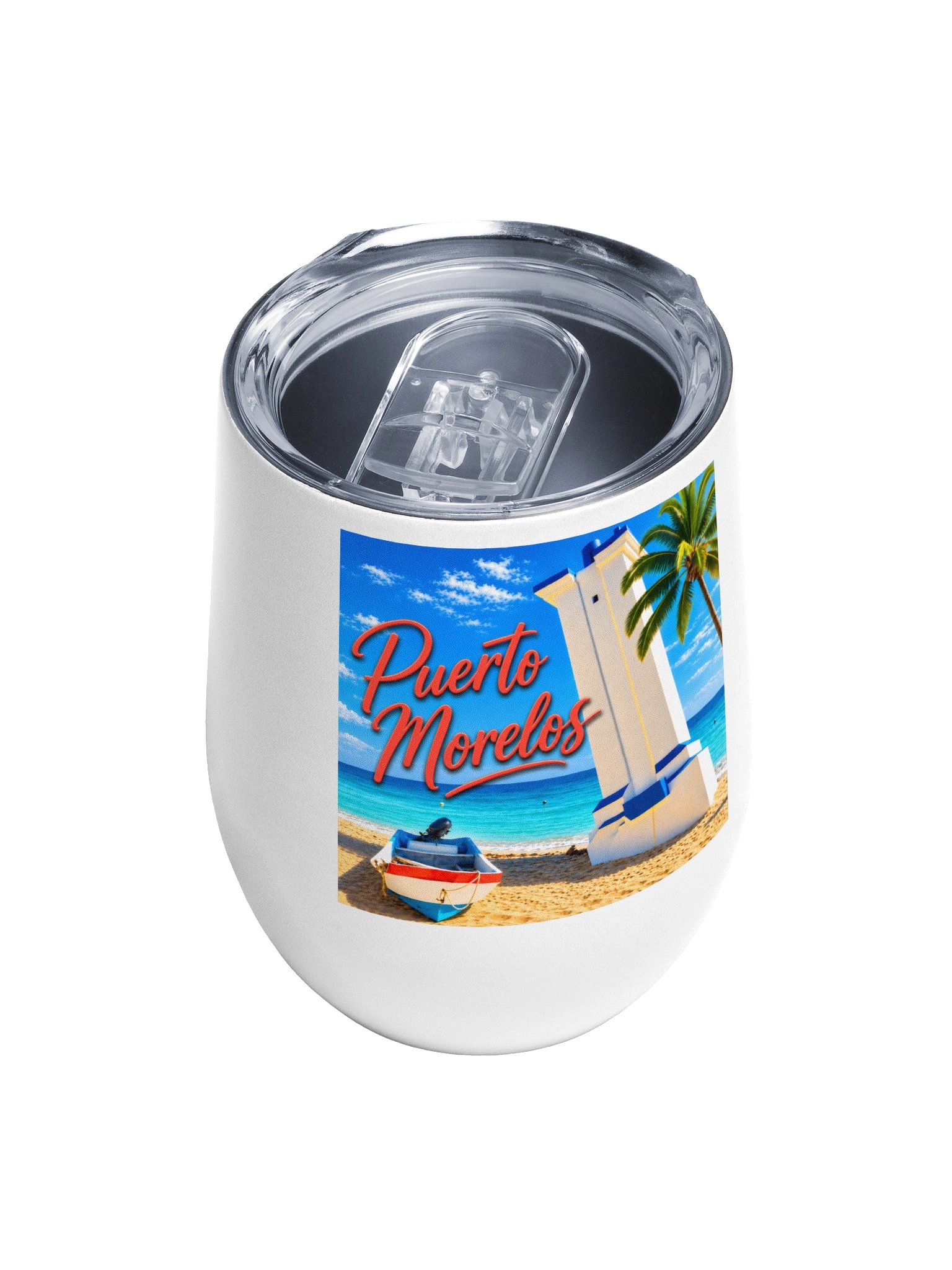 Puerto Morelos Watercolors Wine Tumbler product image (2)