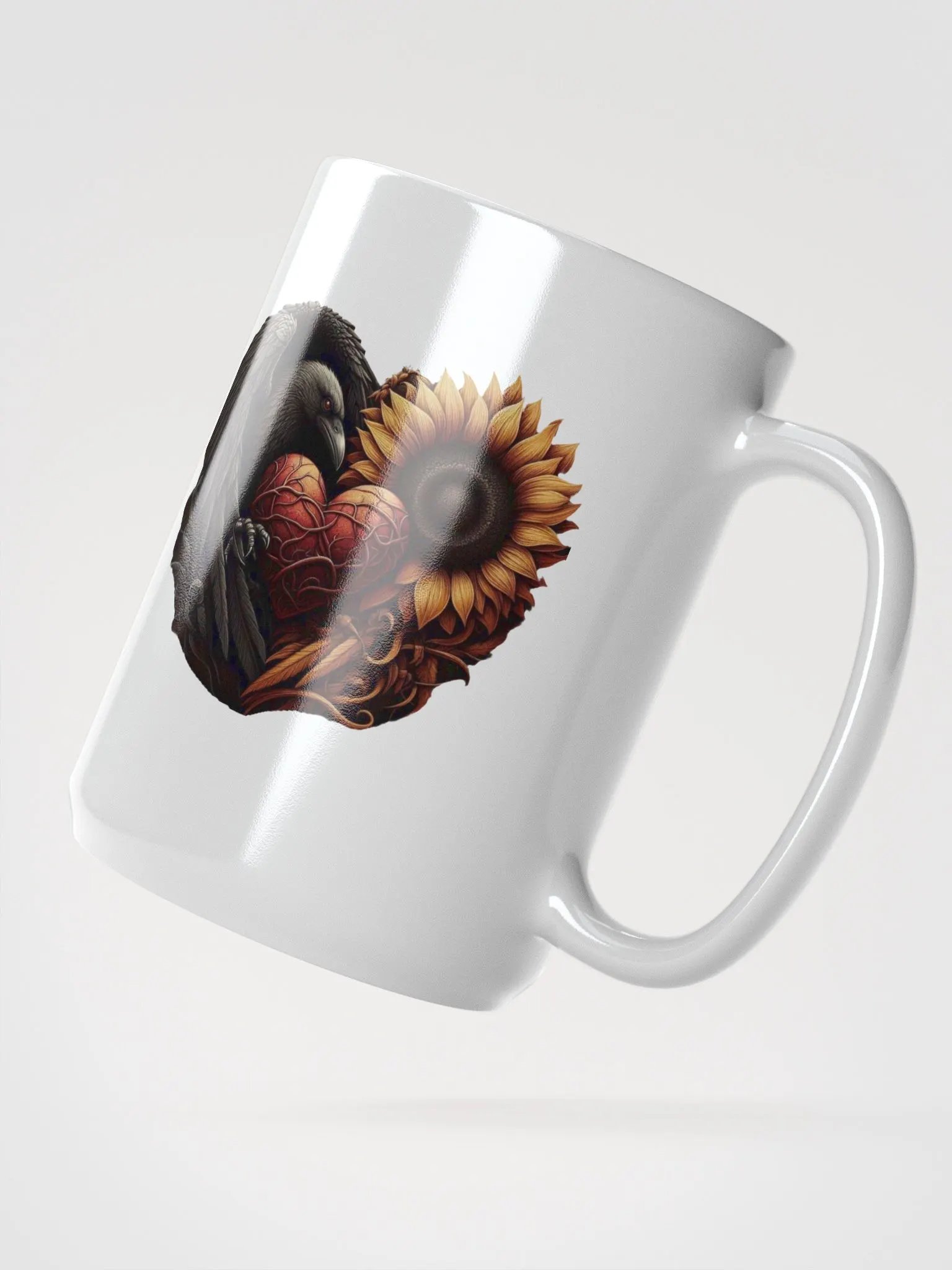 Raven & Sunflower Heart Mug product image (2)