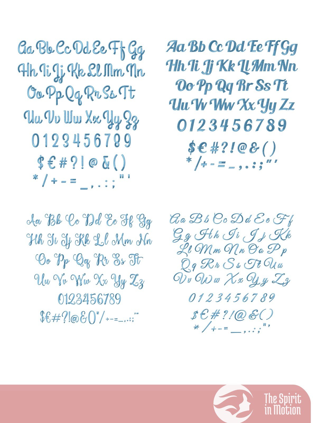Script Embroidery Font Bundle #1: 10 Hand-digitized Script Fonts | PES, BX, DST product image (2)
