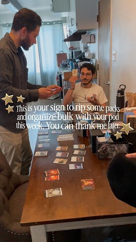 Get your shoeboxes out, organize that bulk. Maybe rip some packs that have been sitting around too while you’re at it. 

#mtg...