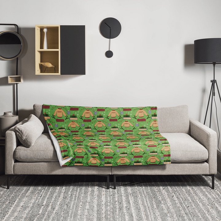 Cozy Winter in Green Throw Blanket product image (3)