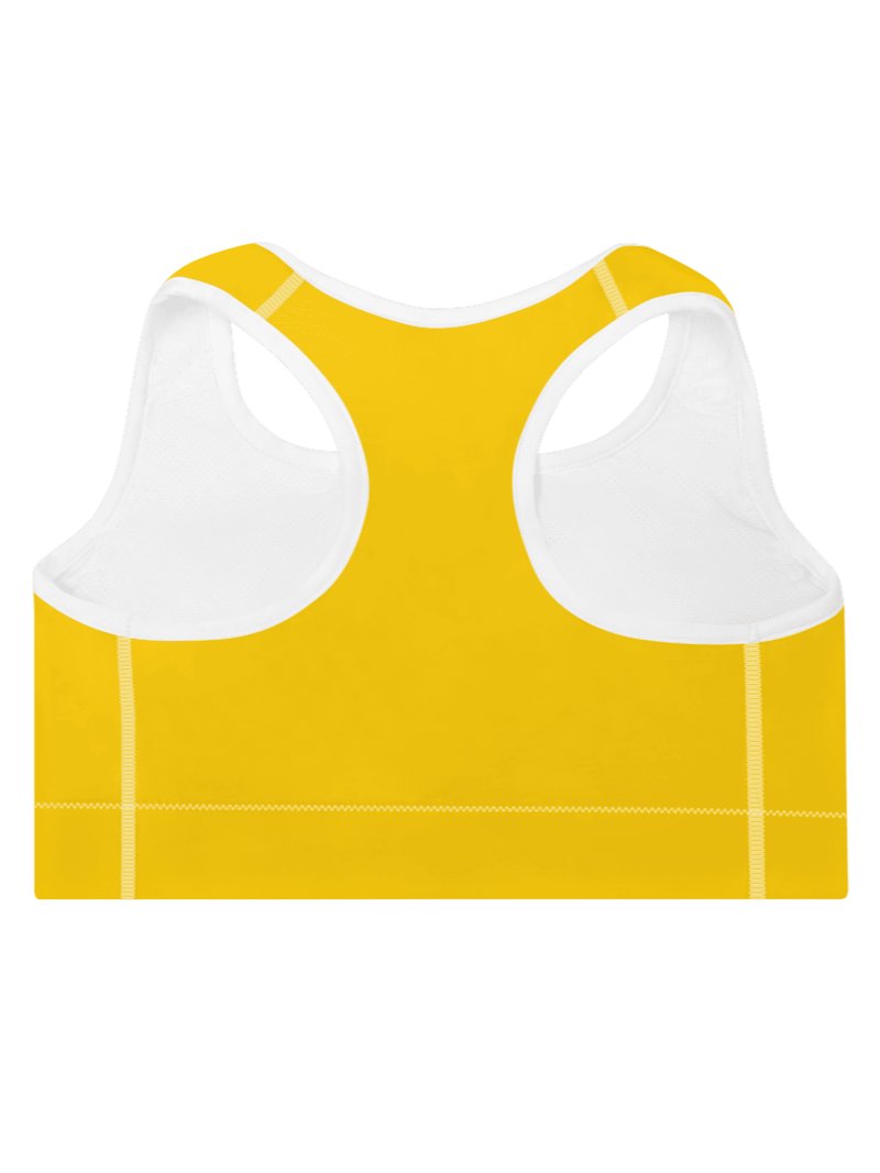 Women's Activewear - Padded Sports Bra Gold/White - Printed White Logo product image (2)