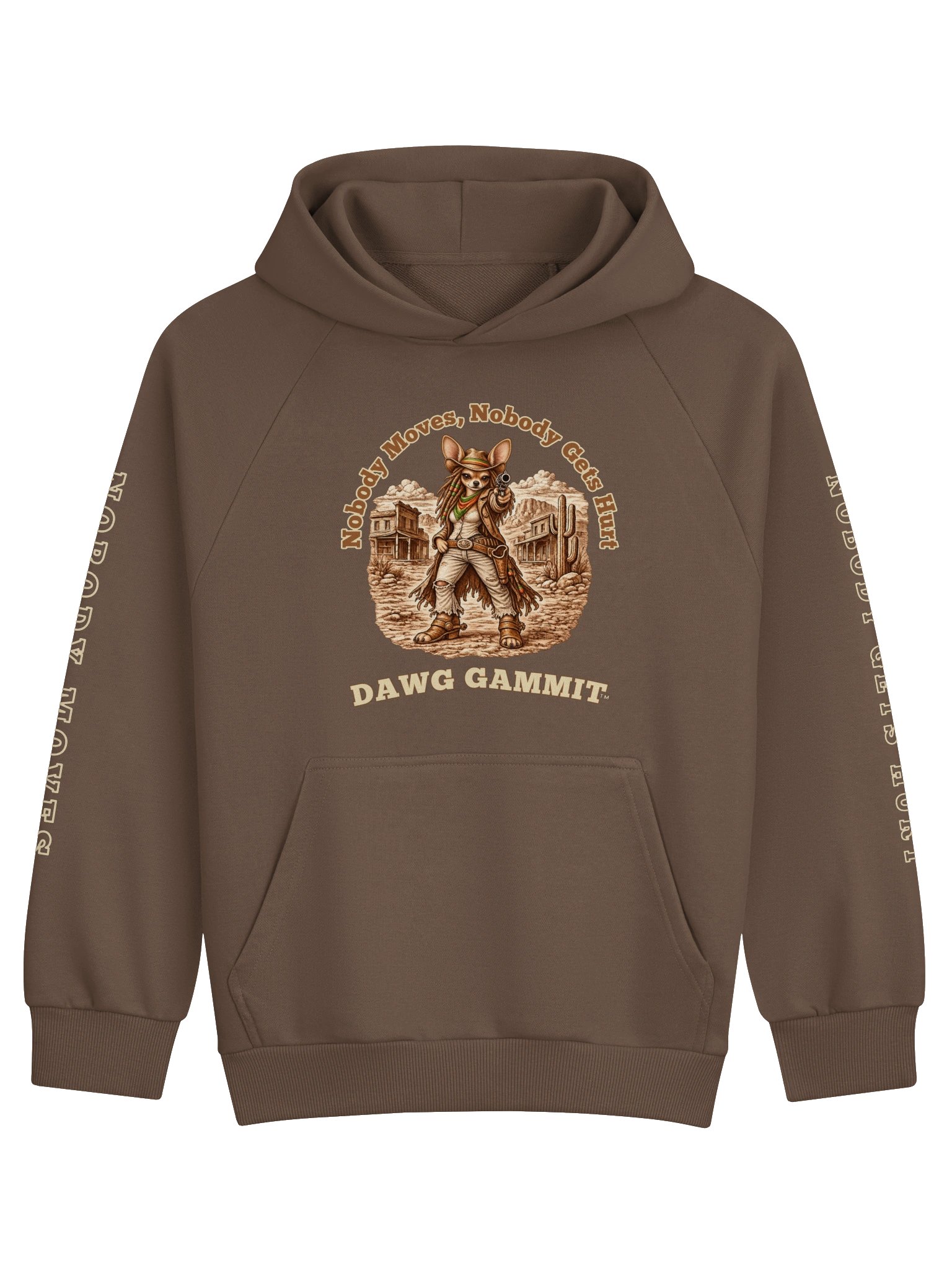 DAWG GAMMIT™ SUPER HEAVYWEIGHT CHIHUAHUA BROWN HOODIE product image (2)