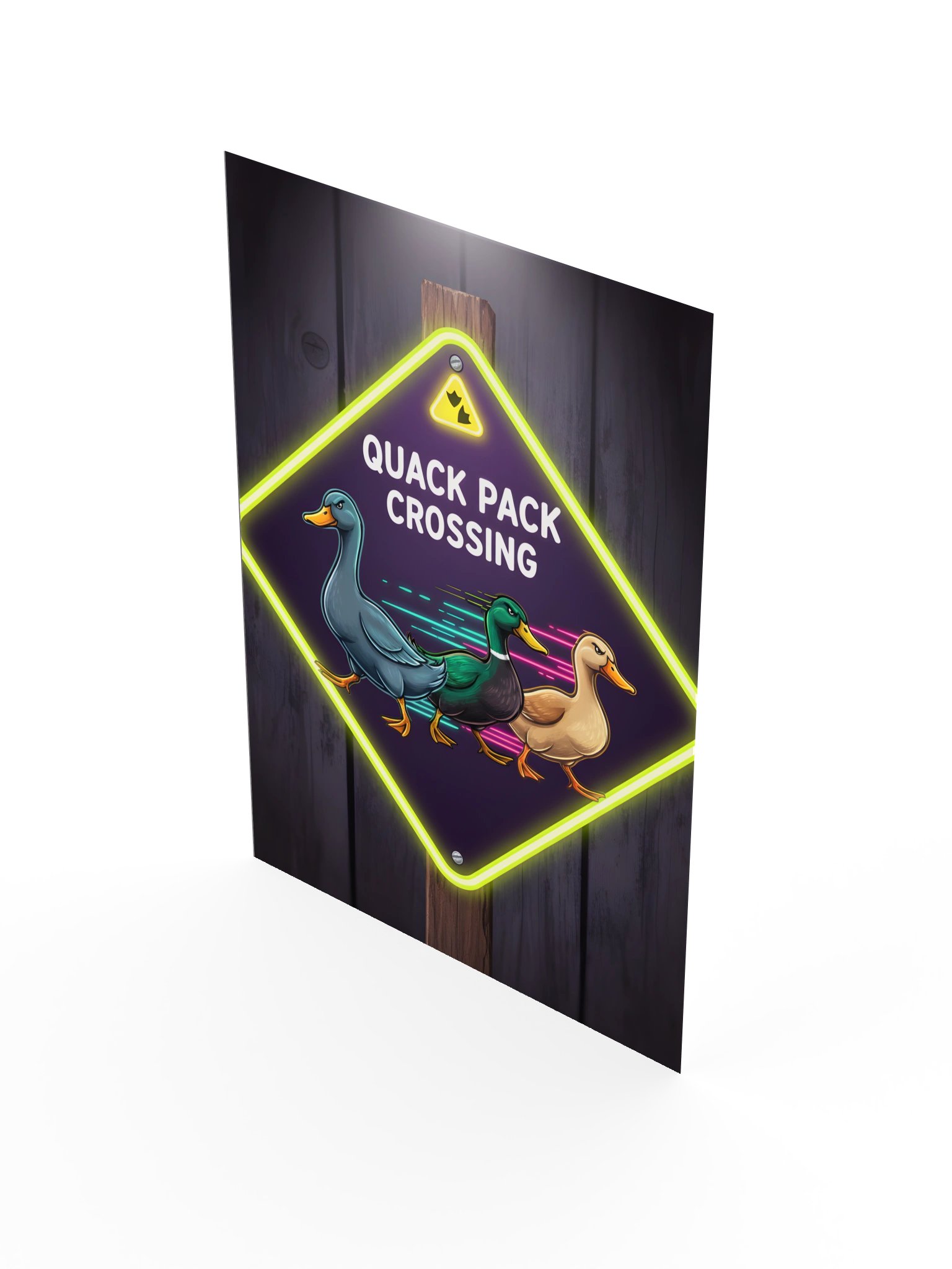 Quack Pack Crossing Neon-Look Sign Art Poster product image (15)