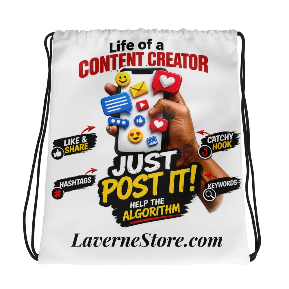 Just Post It Content Creator Drawstring Bag product image (1)