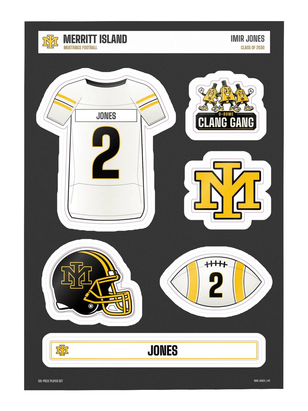 Imir Jones #2 — Mustangs Sticker Sheet