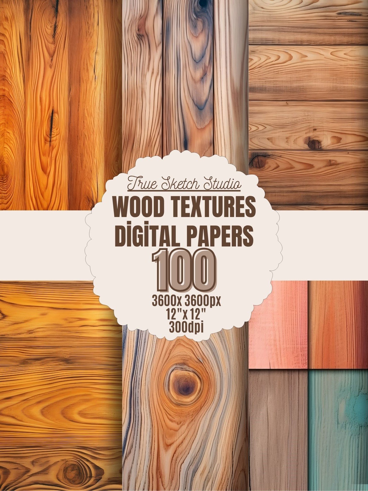 Rustic Wood Texture Digital Paper Bundle 3 product image (8)