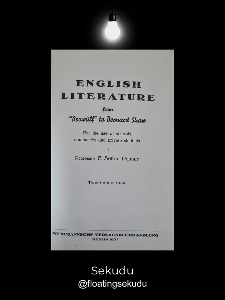 English Literature from ""Beowulf" to Bernard Shaw [1937] product image (2)